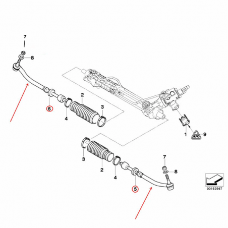Тяга пневмоподвески в сборе (передняя ось левая/правая - 1 шт) для BMW 5er Touring E39 (1995-2004)