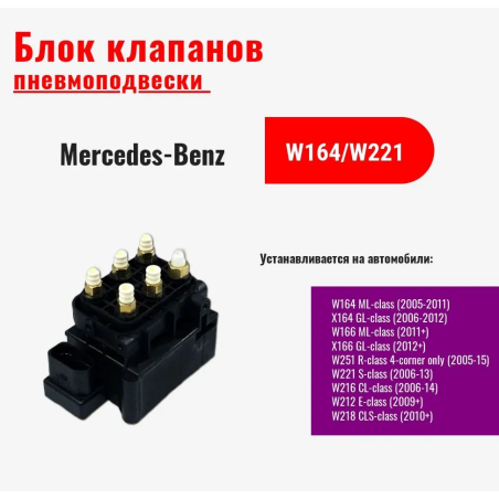 Блок клапанов пневмоподвески для Mercedes CLS W218